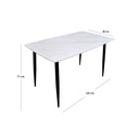 Mesa Comedor de Marmol Blanco con Negro