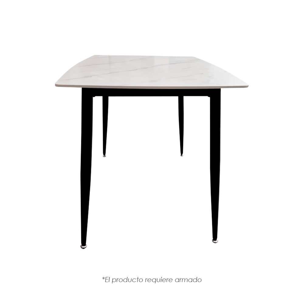 Mesa Comedor de Marmol Blanco con Negro