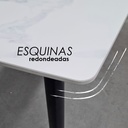 Mesa Comedor de Marmol Blanco con Negro
