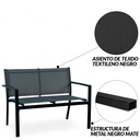 Sala de Jardin de 4 Pzs de tela con marco de acero Negro