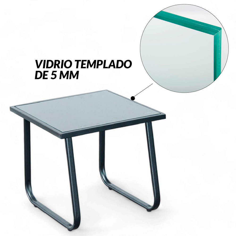 Sala de jardín de 3 Pzs Gris