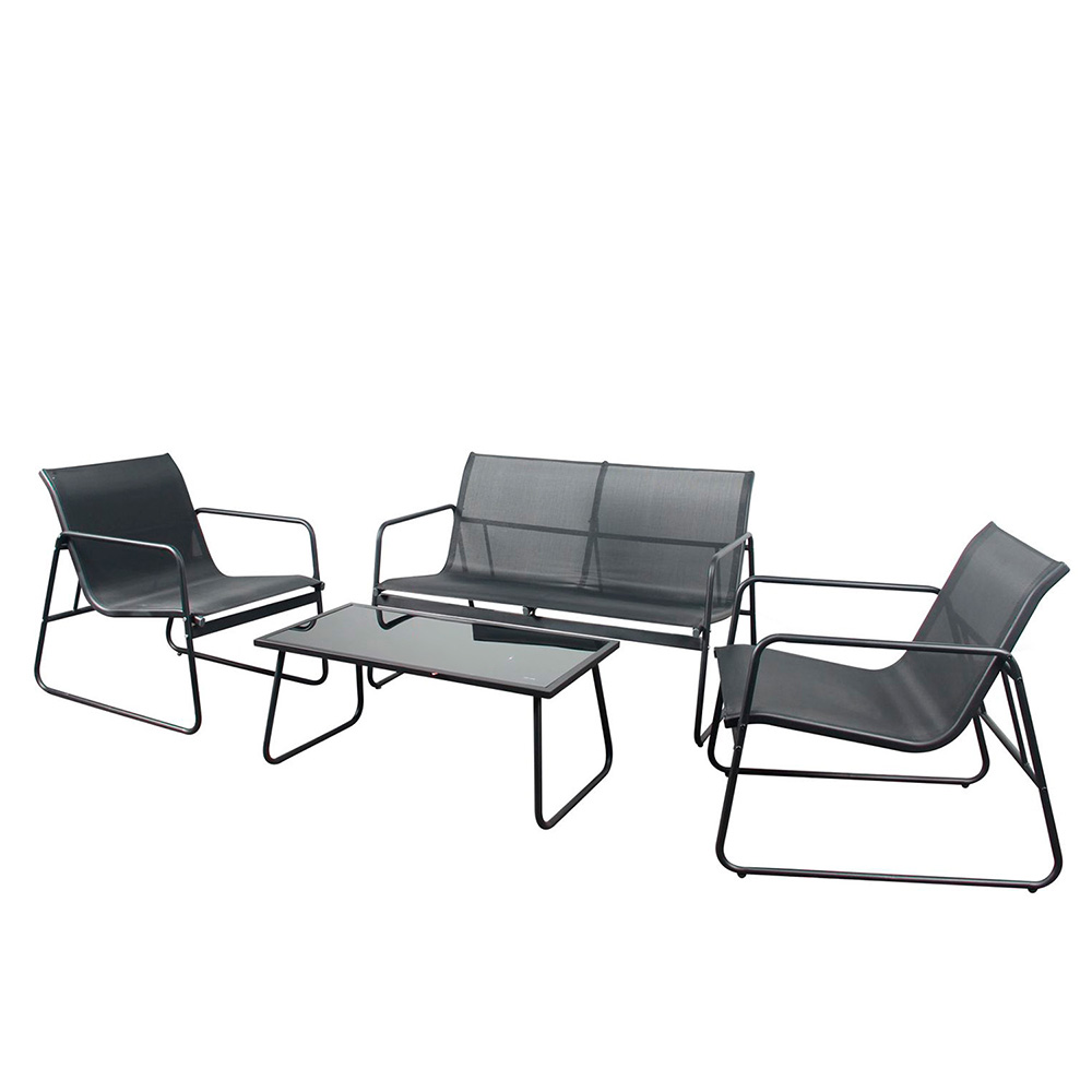 Sala de jardin de 4 Pzs Negro