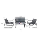 Sala de jardin de 4 Pzs Negro