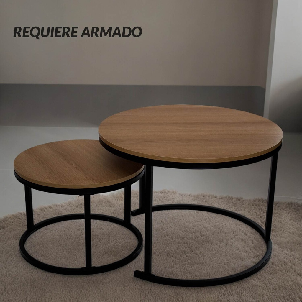 Juego de Mesa de Centro Redondas Café
