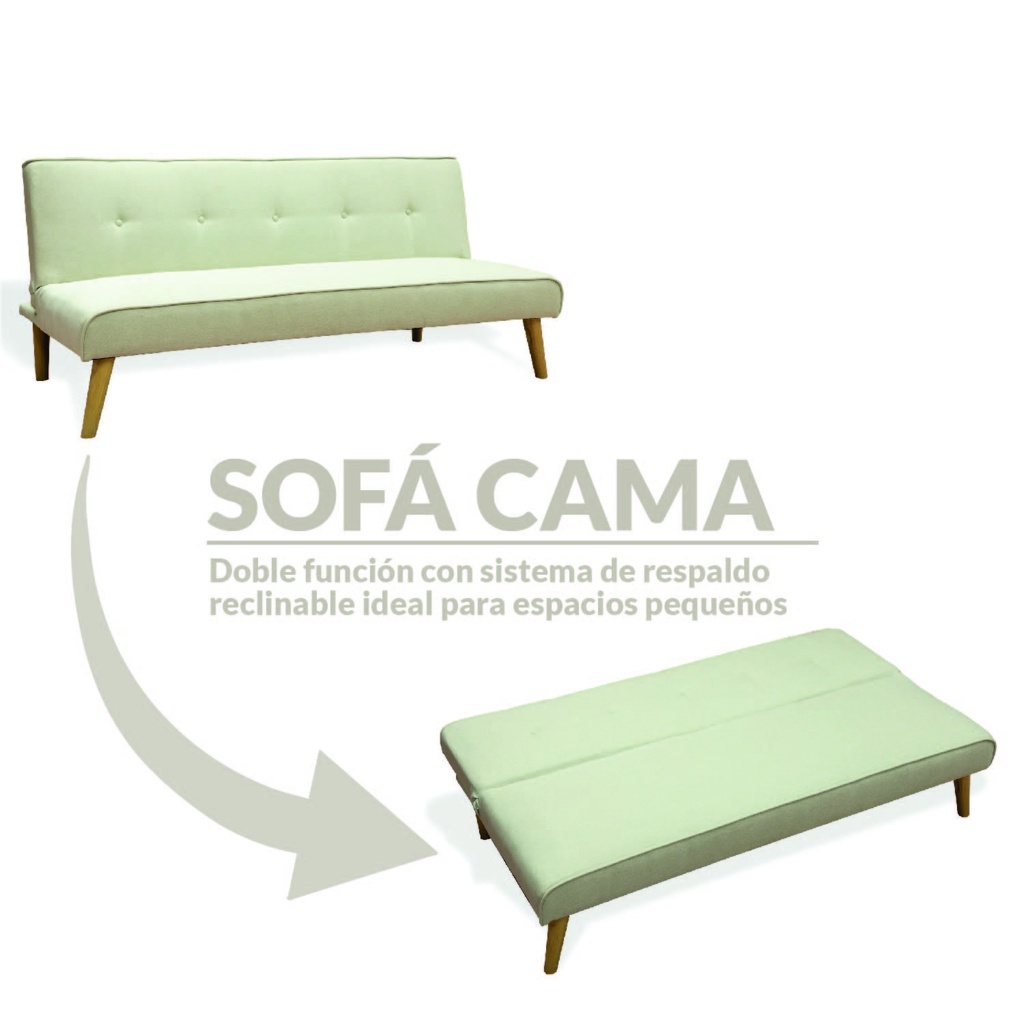 Sofa Cama 3 Plazas Beige