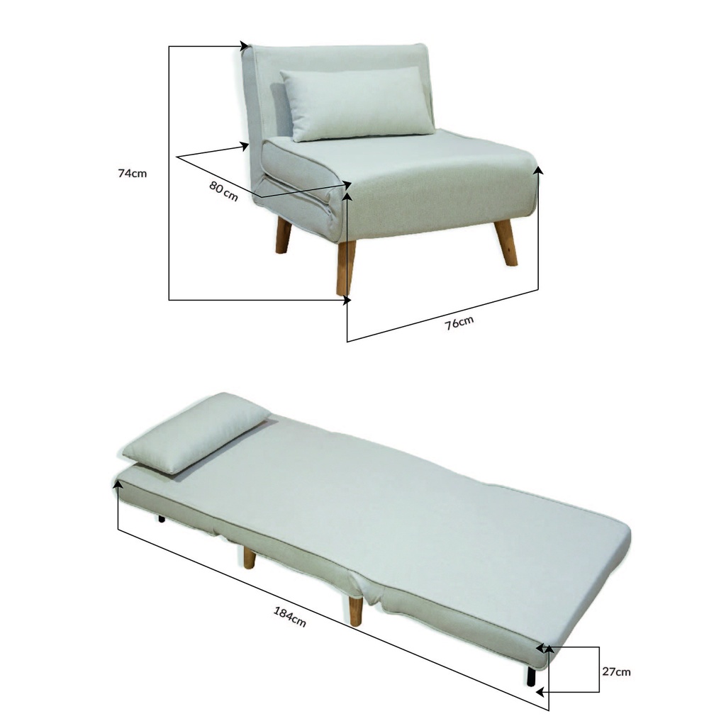 Sofa Cama Individual Beige