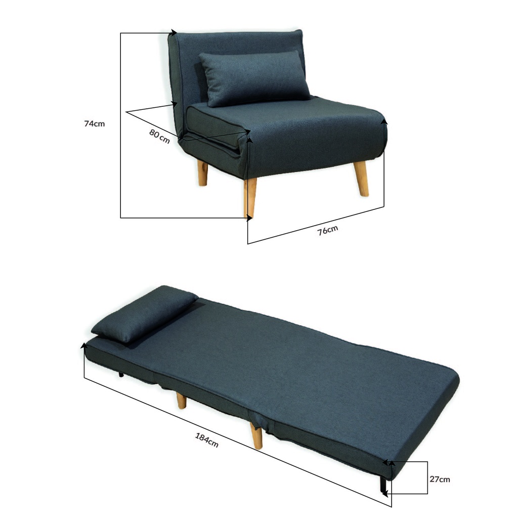 Sofa Cama Individual Gris
