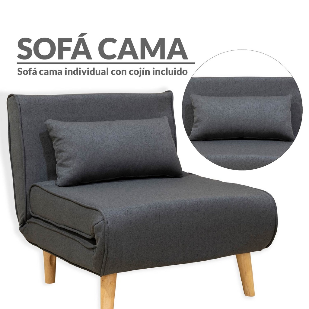 Sofa Cama Individual Gris