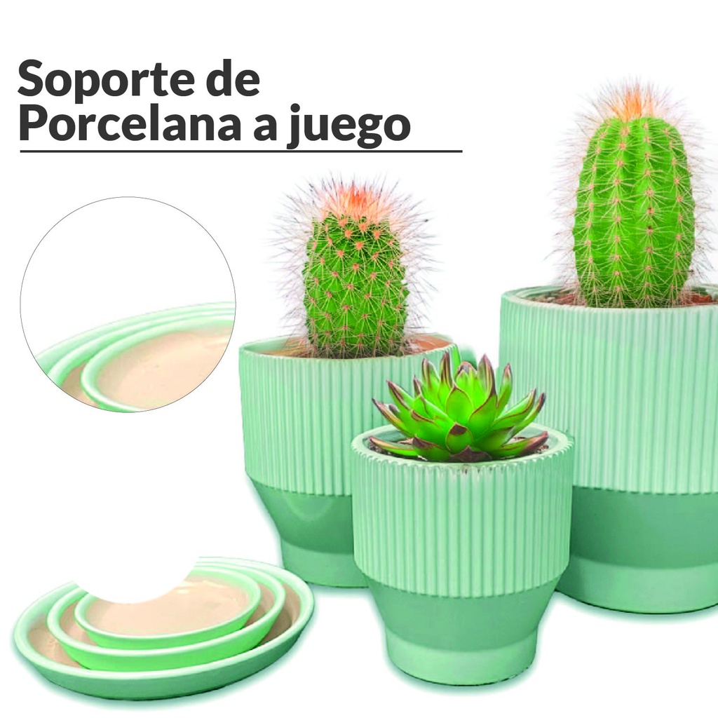 Juego de macetero 3 piezas JT258 Verde