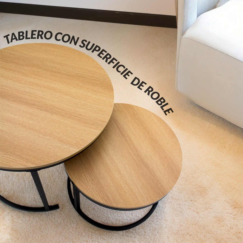Juego de Mesa de Centro Redondas Maple