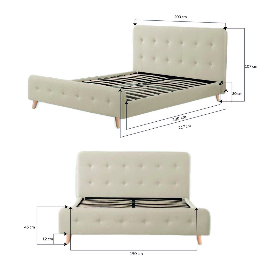 Base Con Cabecera Cama-014 de Madera King