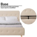 Base Con Cabecera Cama-014 de Madera Matrimonial
