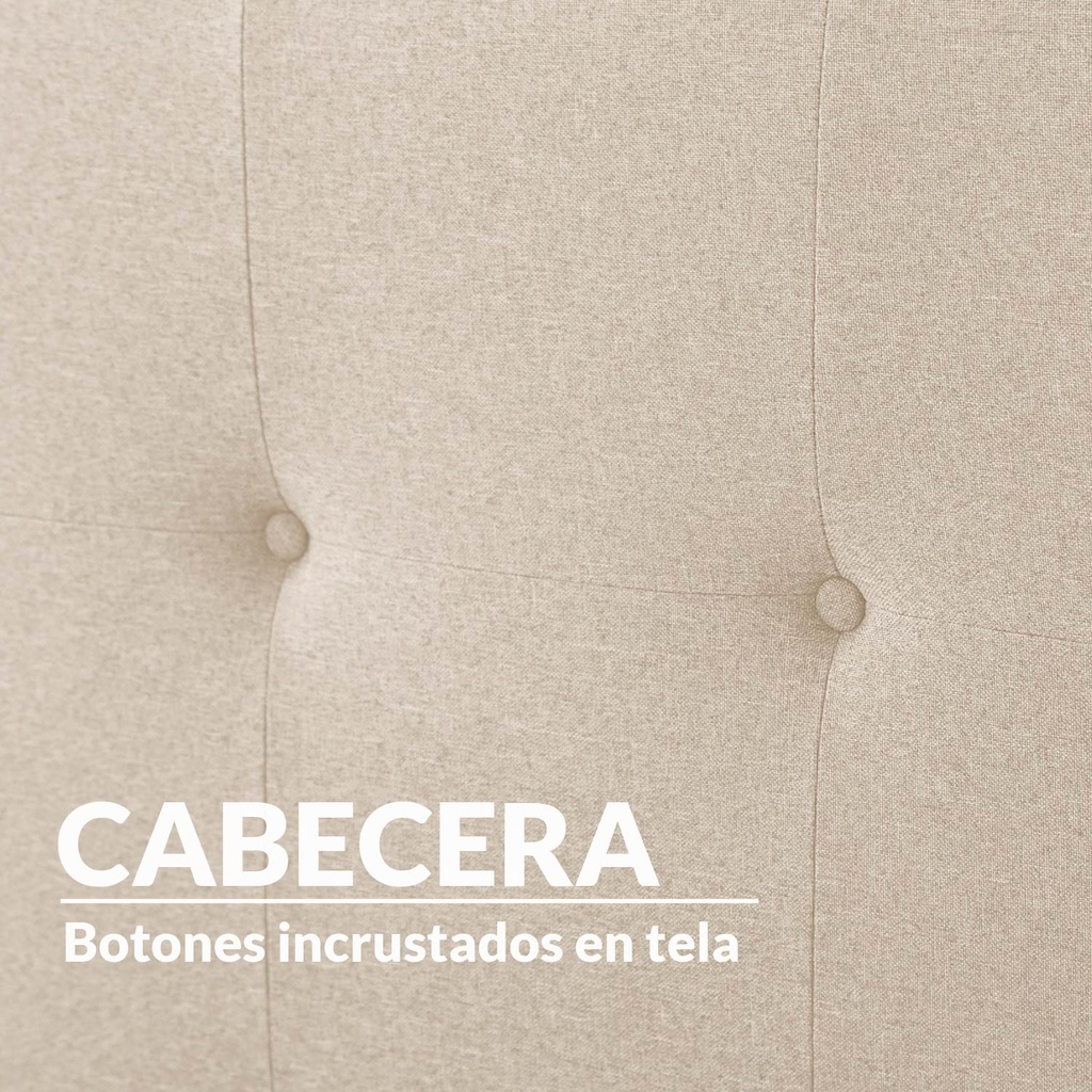 Base Con Cabecera Cama-014 de Madera Matrimonial