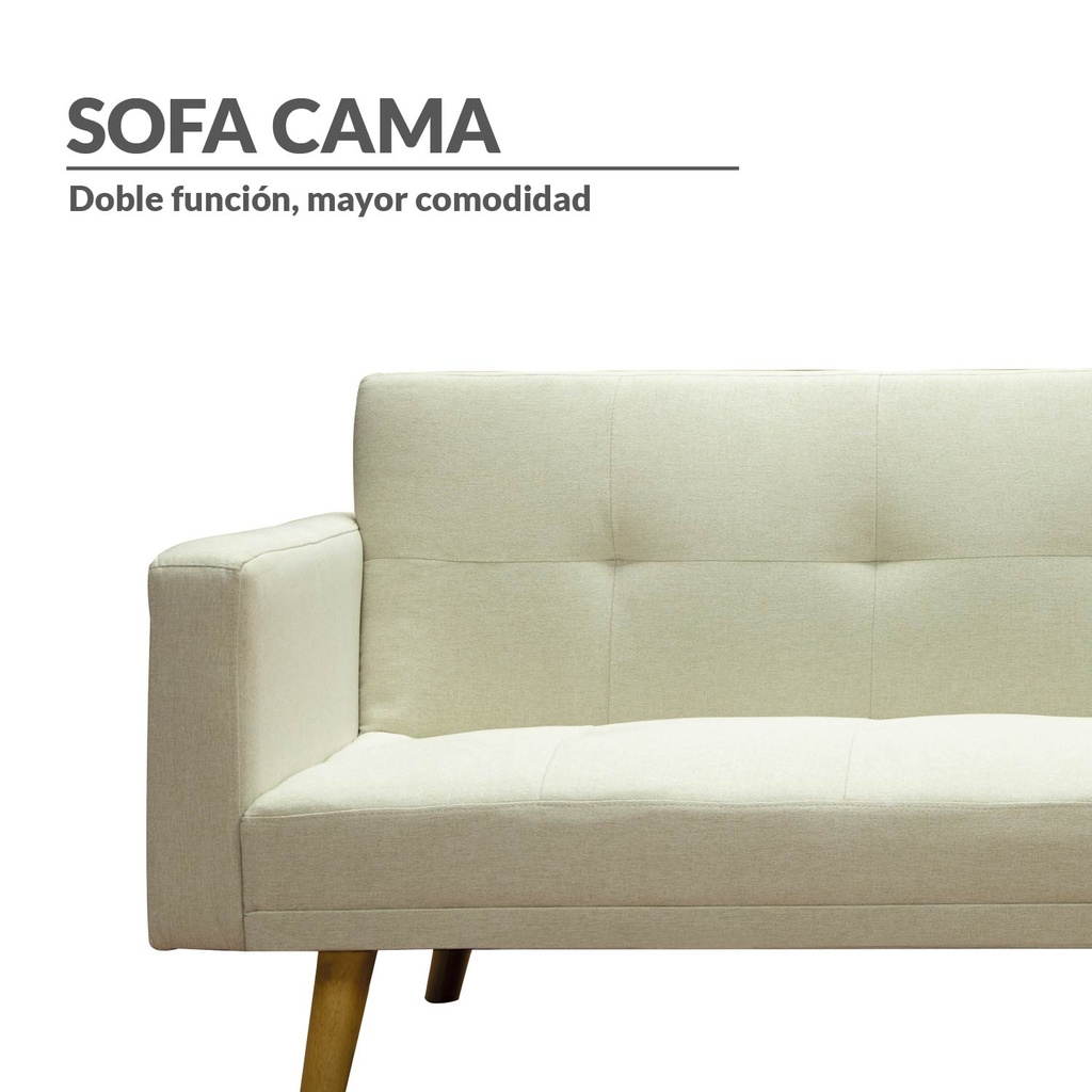 Sofa Cama 3 Plazas con antebrazos Beige
