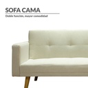 Sofa Cama 3 Plazas con antebrazos Beige