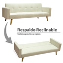 Sofa Cama 3 Plazas con antebrazos Beige