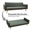 Sofa Cama 3 Plazas con antebrazos Gris