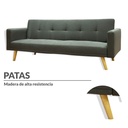 Sofa Cama 3 Plazas con antebrazos Gris