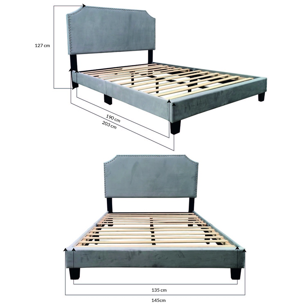 Base Con Cabecera Cama-9508 de Madera Matrimonial