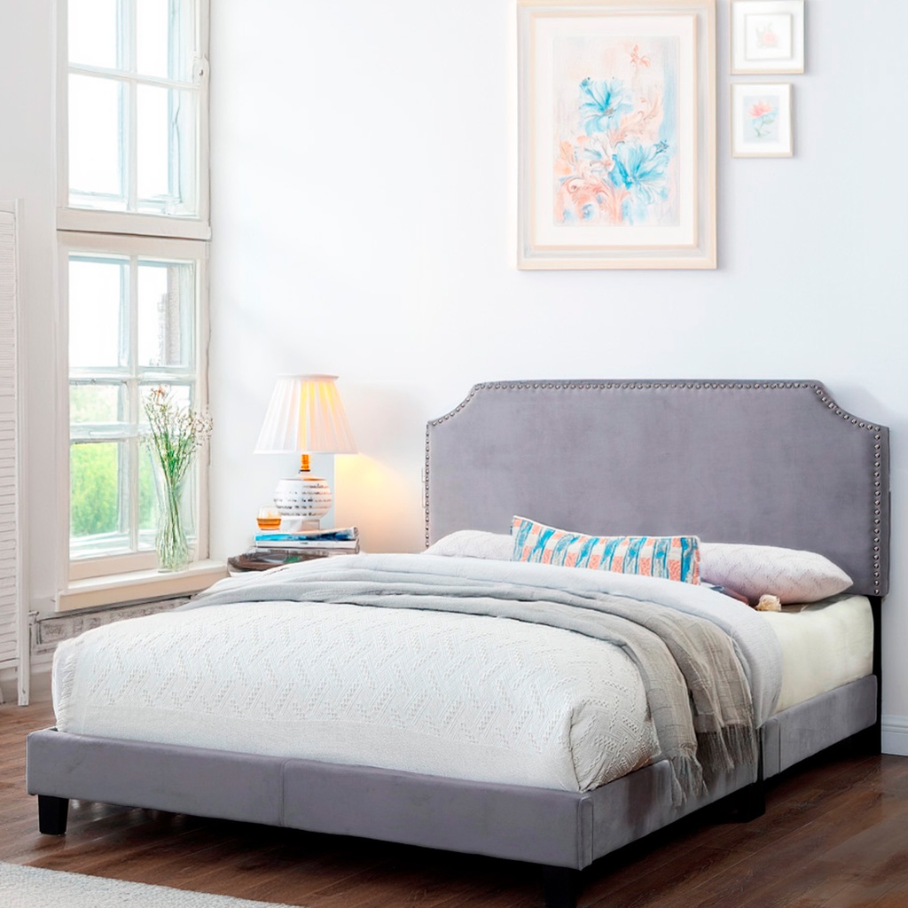 Base Con Cabecera Cama-9508 de Madera Matrimonial