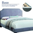 Base Con Cabecera Cama-9508 de Madera Matrimonial