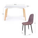 Mesa Comedor Oslo Blanca con 4 Sillas Cafe