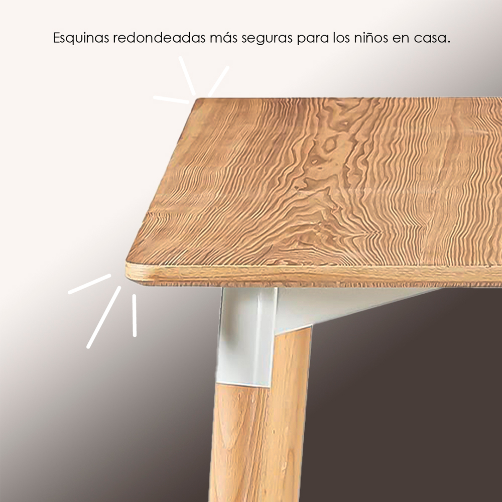 Mesa Comedor Oslo Madera con 4 Sillas Cafe
