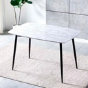 Mesa Comedor de Marmol Blanco con Negro