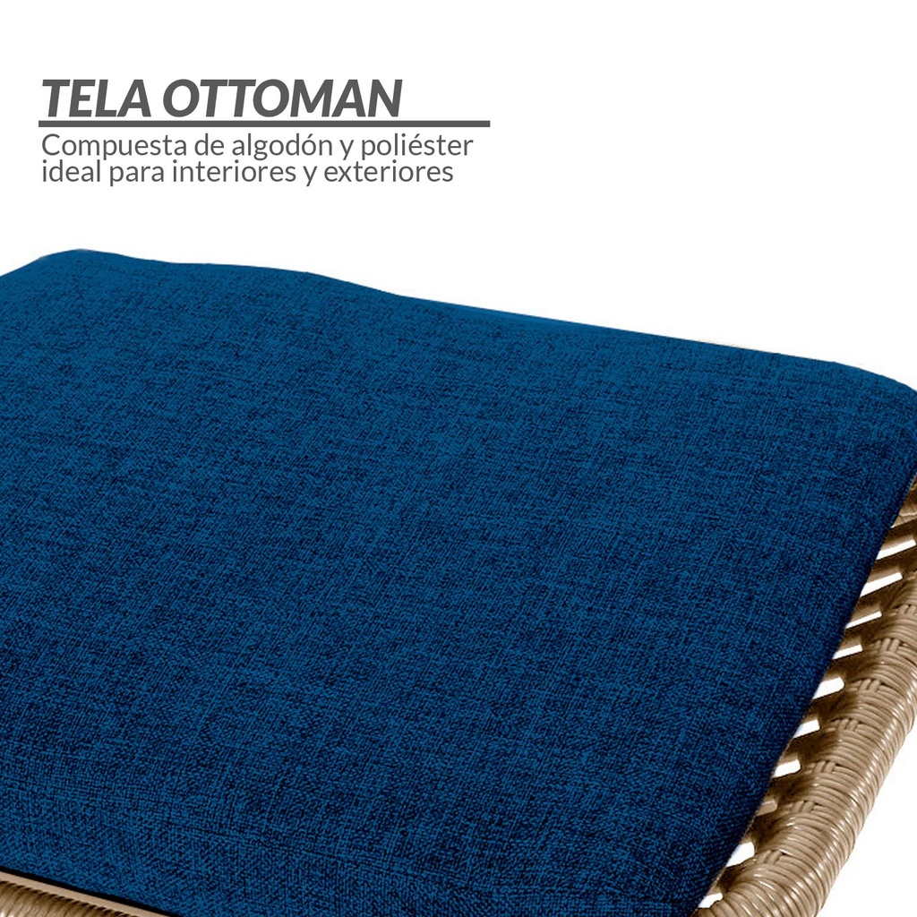 Silla Exterior de Mimbre Individual Ilios Innova Azul Marino