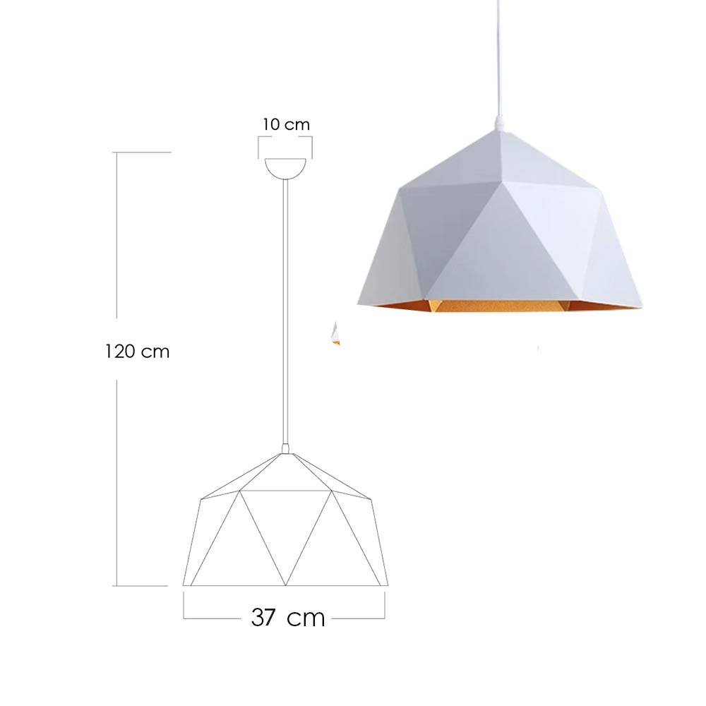 Lámpara colgante 39 cm blanco con dorado 139A