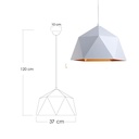 Lámpara colgante 39 cm blanco con dorado 139A