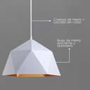 Lámpara colgante 39 cm blanco con dorado 139A