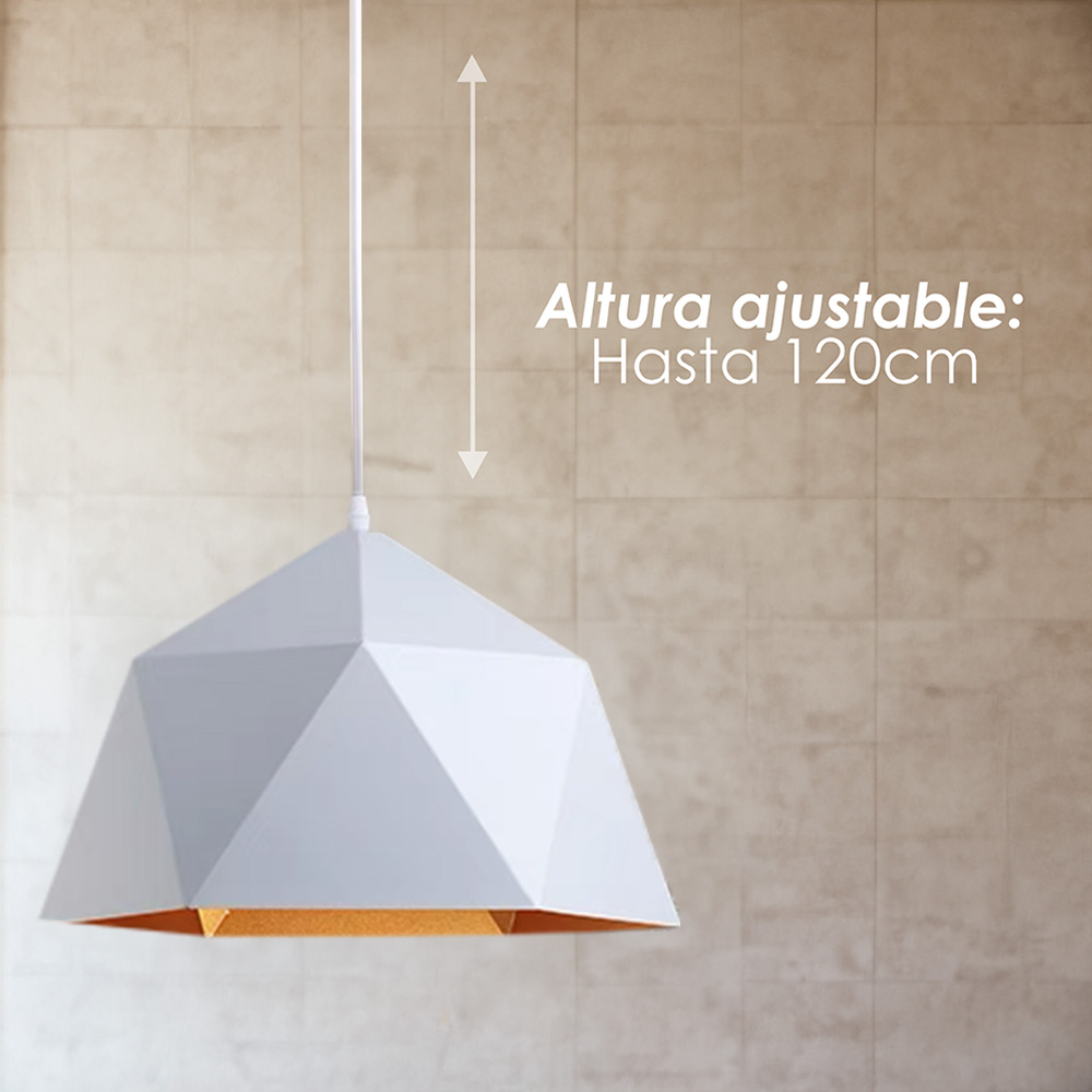 Lámpara colgante 39 cm blanco con dorado 139A