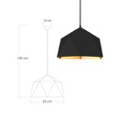 Lámpara colgante 39 cm negro con dorado 139A