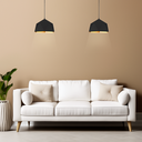 Lámpara colgante 39 cm negro con dorado 139A