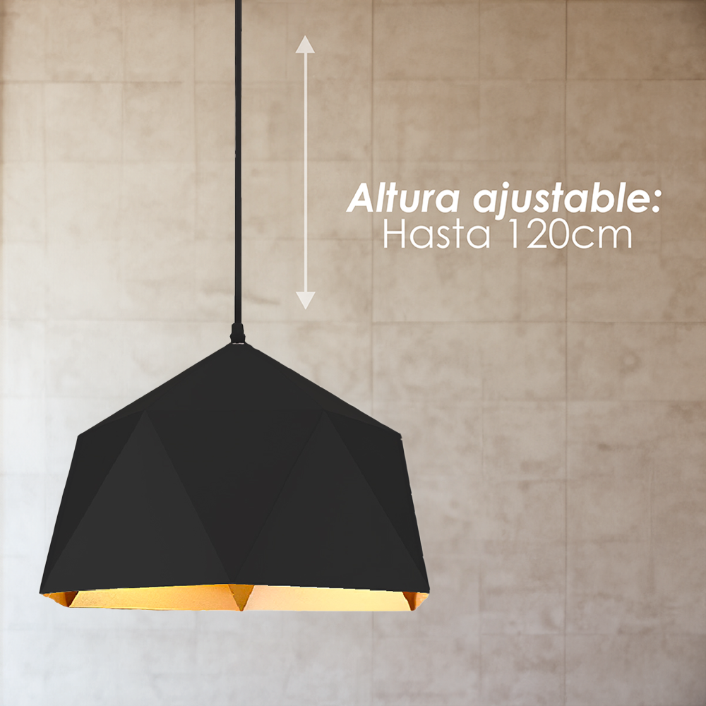 Lámpara colgante 39 cm negro con dorado 139A