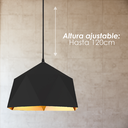 Lámpara colgante 39 cm negro con dorado 139A