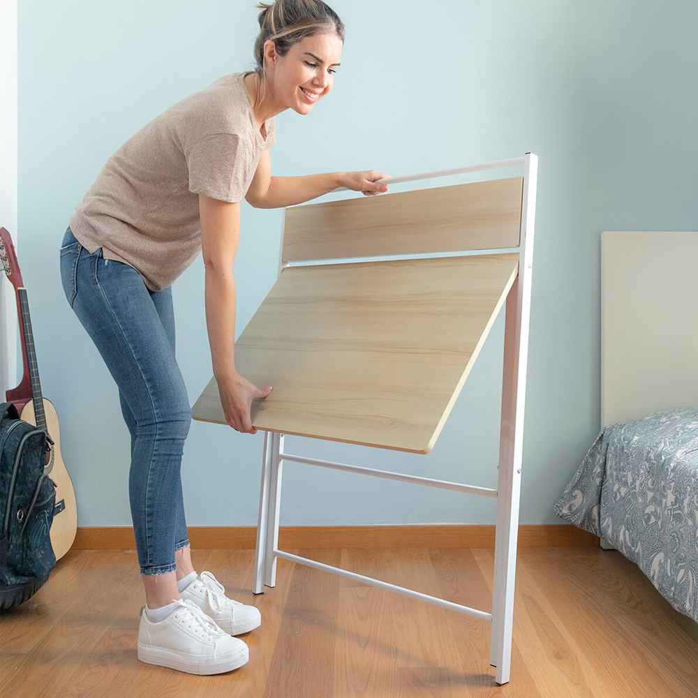 Escritorio Plegable Ilios Innova Minimalista Color Maple