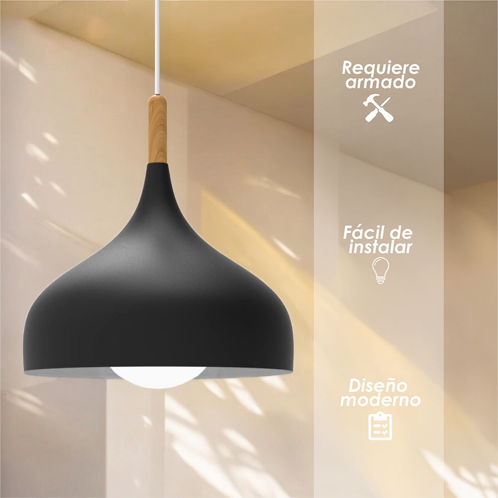 Lámpara colgante F negro