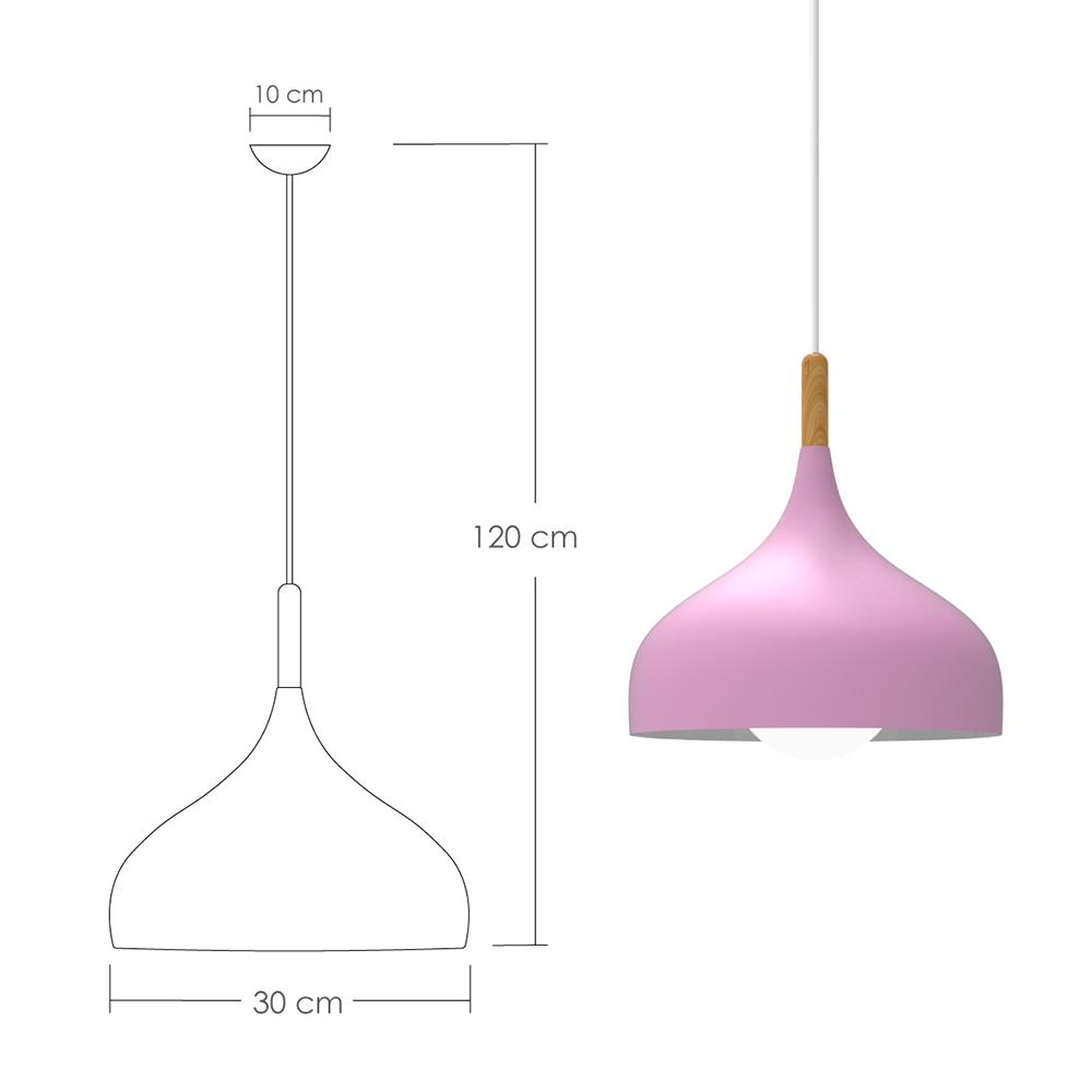 Lámpara colgante F rosa