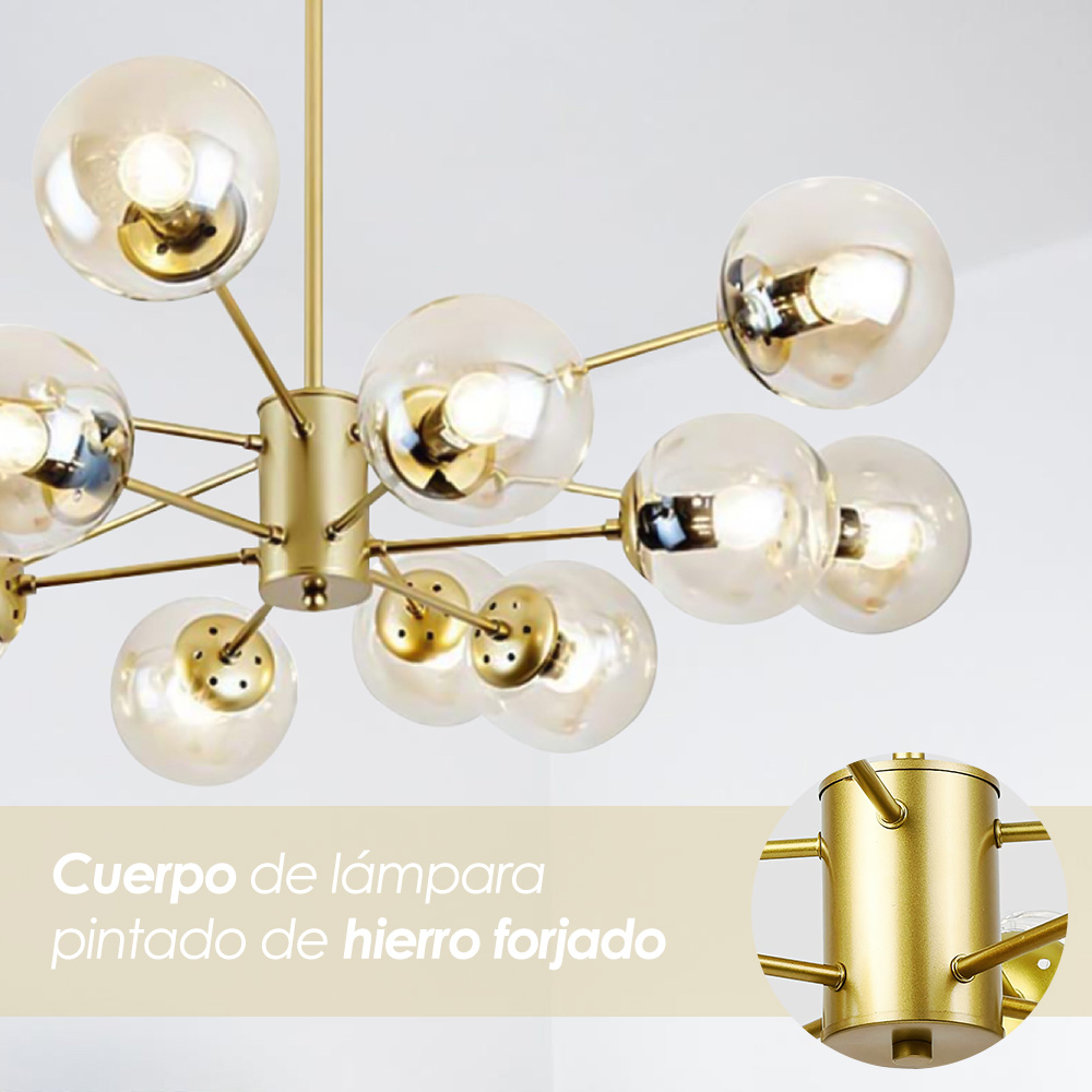 Lámpara colgante dorado 2243 12