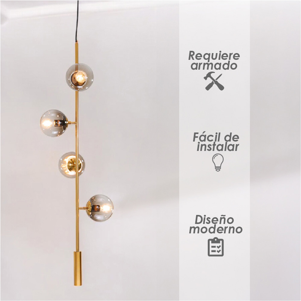 Lámpara colgante globo/4f