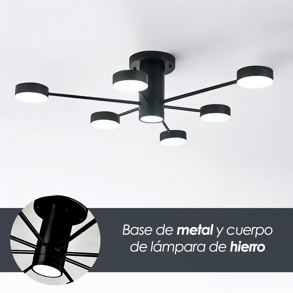 Lámpara colgante 2260 6 1 Negro