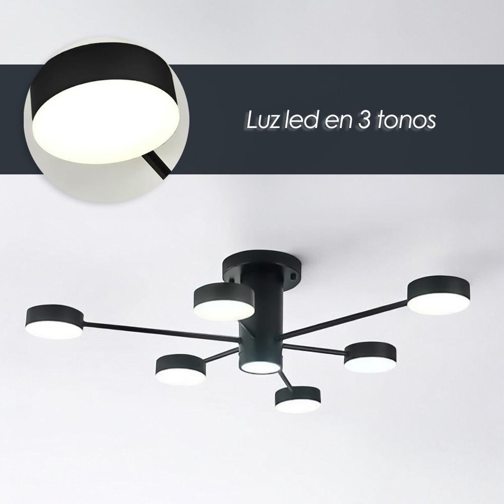 Lámpara colgante 2260 6 1 Negro