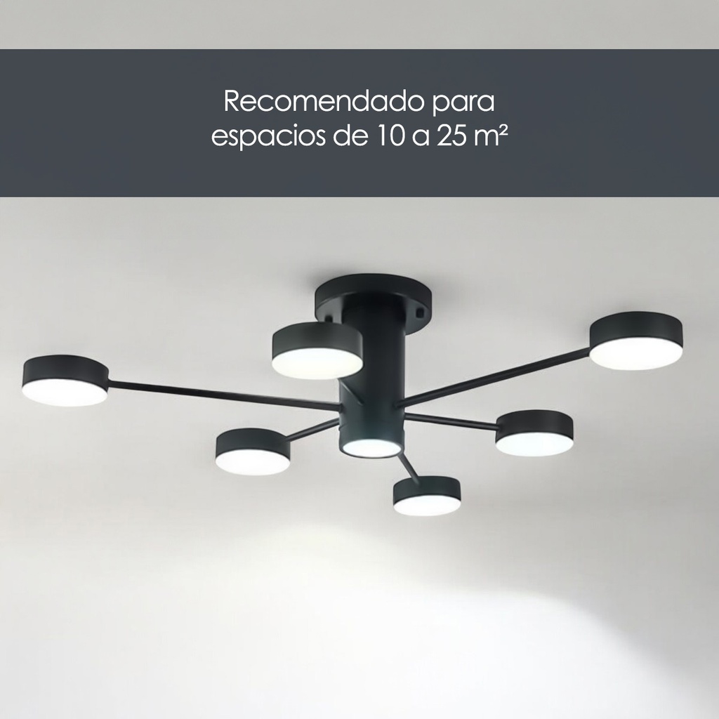 Lámpara colgante 2260 6 1 Negro