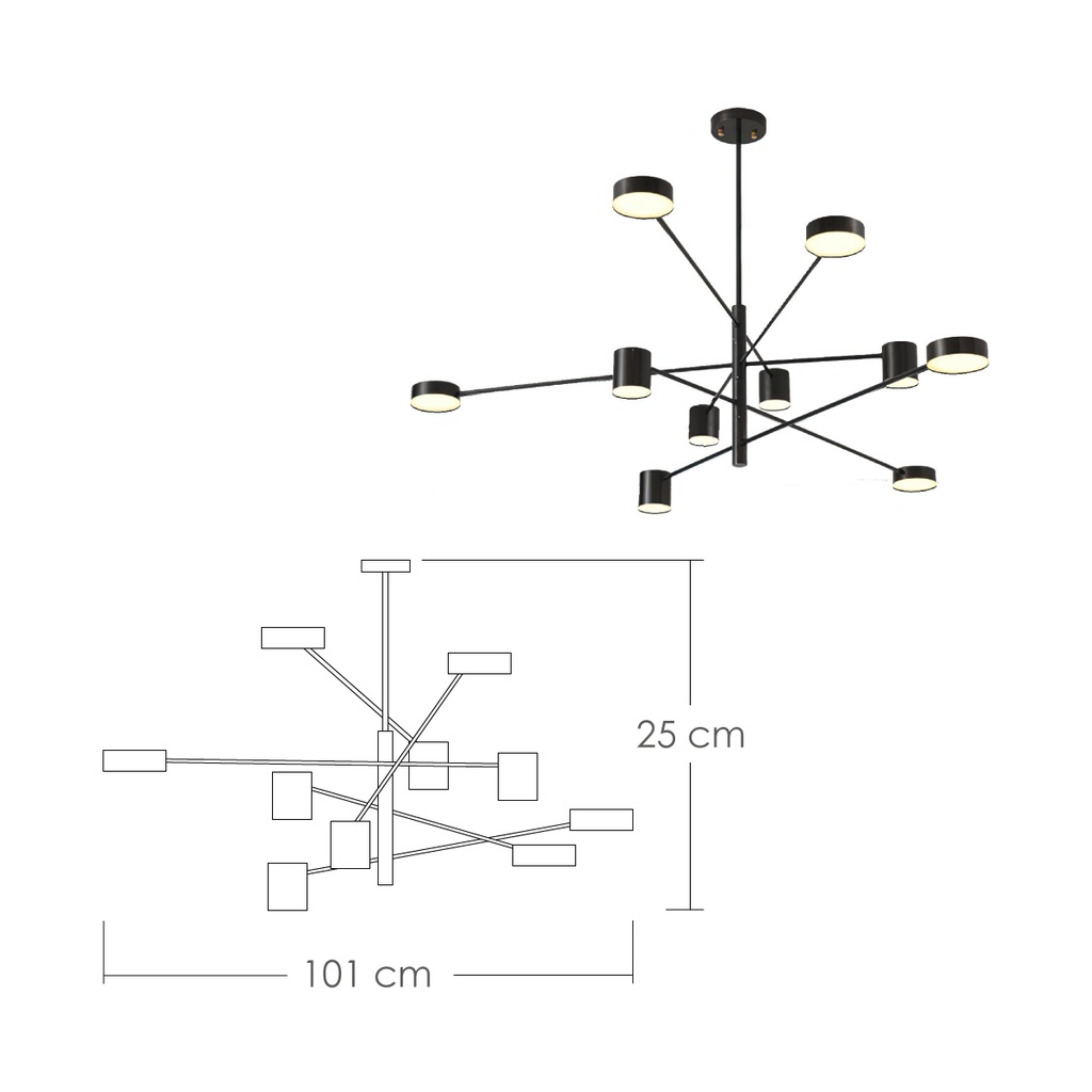 Lámpara colgante 2271 10 Negro