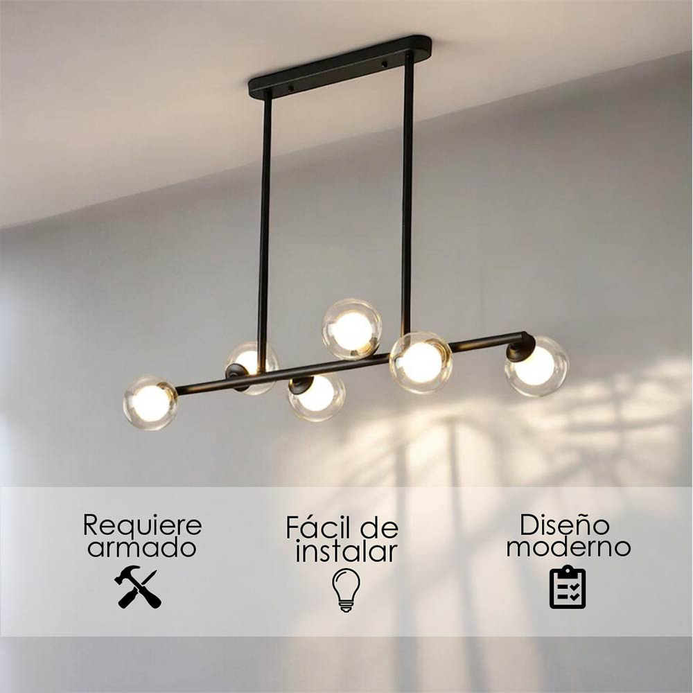 Lámpara colgante 2278 6 Negro