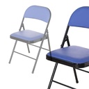 4 Sillas Plegables Azul Con Negro