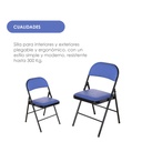 4 Sillas Plegables Azul Con Negro