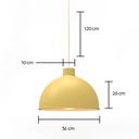 Paquete de 3 lámparas de techo colgantes decorativas estilo nórdico retro de 36 cm para habitaciones y salas de estar color amarillo